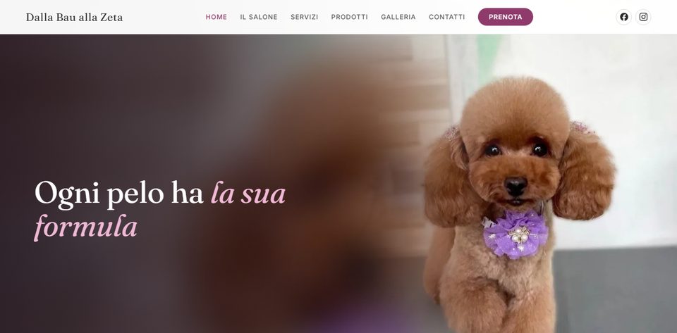 Sito web di Dalla Bau alla Zeta, toelettatura per cani a Quinzano d'Oglio