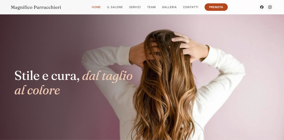 Sito web di Magnifico Parrucchieri, parrucchiere a Ponte Milvio, Roma