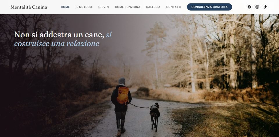 Sito web di Mentalit&agrave; Canina, istruttore cinofilo a Roma