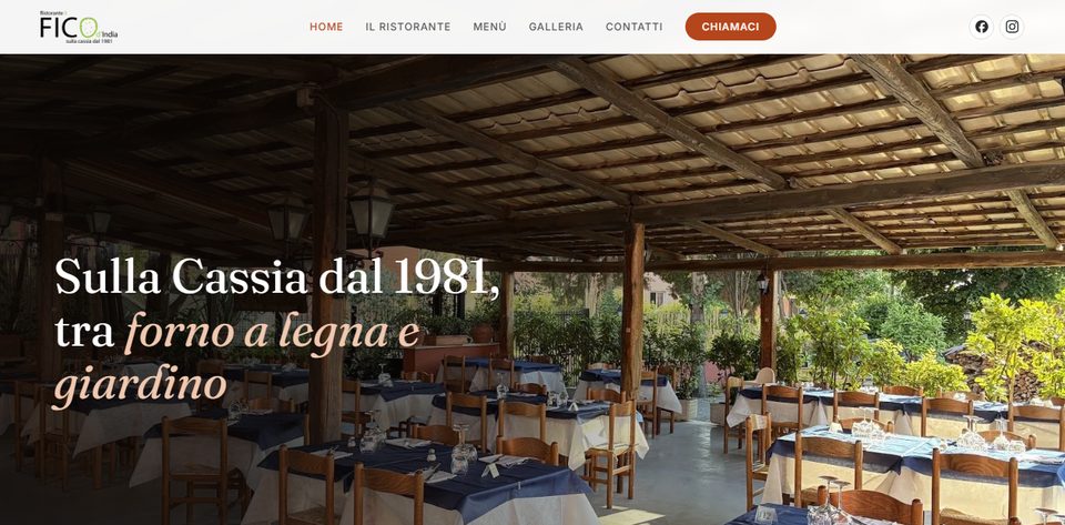 Sito web del ristorante pizzeria Il Fico d'India a Roma