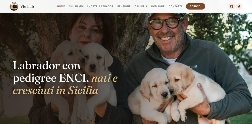 Sito web di Vic Lab, allevamento di Labrador Retriever a Caltagirone